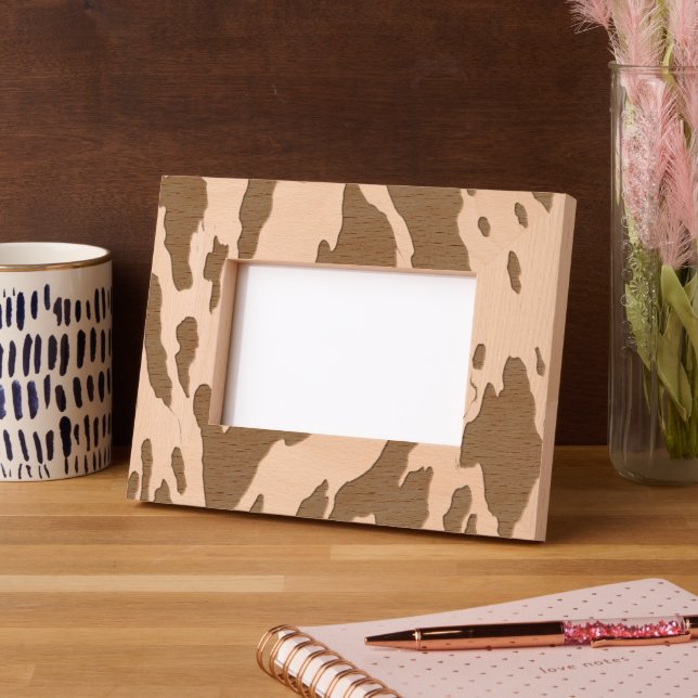 Western Farm Animal Cow Print Etched Frames (Left)