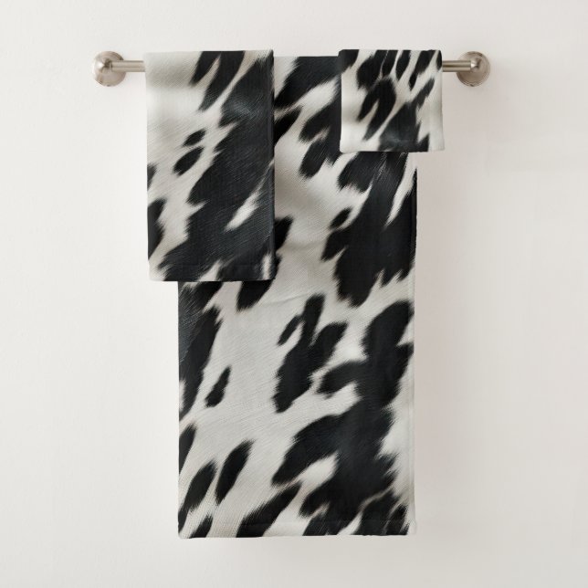 Western Farm Cowhide  Bath Towel Set (Insitu)