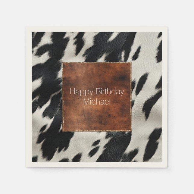 Western Farm Cowhide  Napkin (Front)