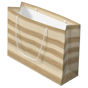 Western Farm Cream Stripes Birthday Large Gift Bag