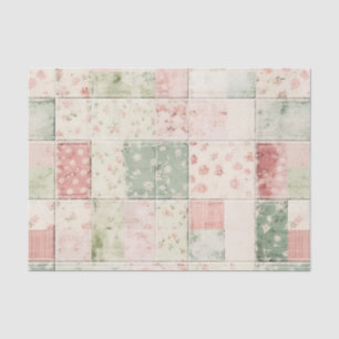 Western Farm Mint Pink Floral Quilt Patterns Tissue Paper