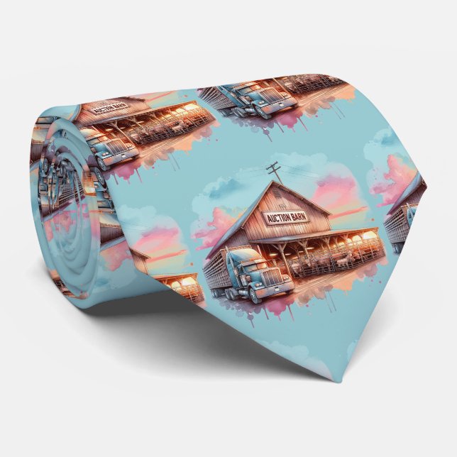 Western Farm Ranch Cattle Auction Barn Tie (Rolled)