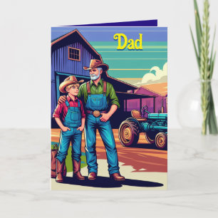Western Farm Ranch Cowboys Custom Dad Card