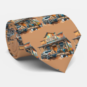 Western Farm Ranch Feed Store And Men Tie