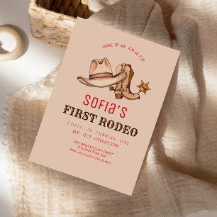 Western First Rodeo Cowgirl Birthday Party Invitation