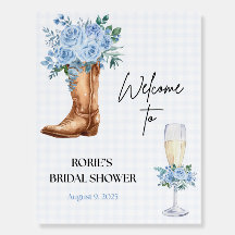 Western Floral Bridal Shower Welcome Sign