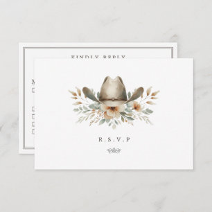Western floral Cowboy hat meal choices RSVP