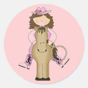 Western Fun Cowgirl, Cheval, Stickers de corde