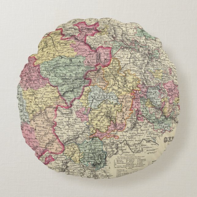 Western Germany 2 Round Pillow (Front)