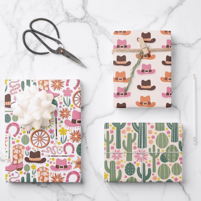 Western Girl Delights Wrapping Paper Sheet (Front)