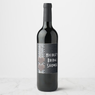 Western Glam Black Leather & Diamonds Wine Labels