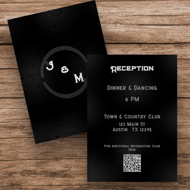 Western Goth Wedding Stationery Enclosure Card (Two Sided Wedding Enclosure Card)