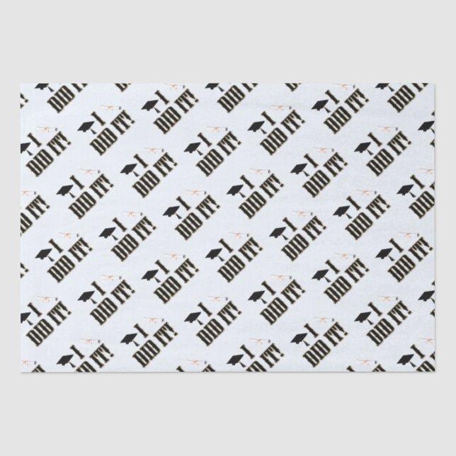Western Grad Cap and Diploma Graduation  Tissue Paper (Front)