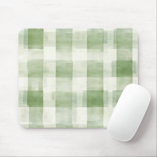 Western Green Cream Plaid Stripes Country   Mouse Pad