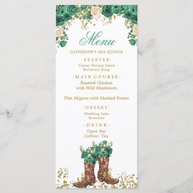 Western Green Hunter Charra Mis Quince Menu (Front)