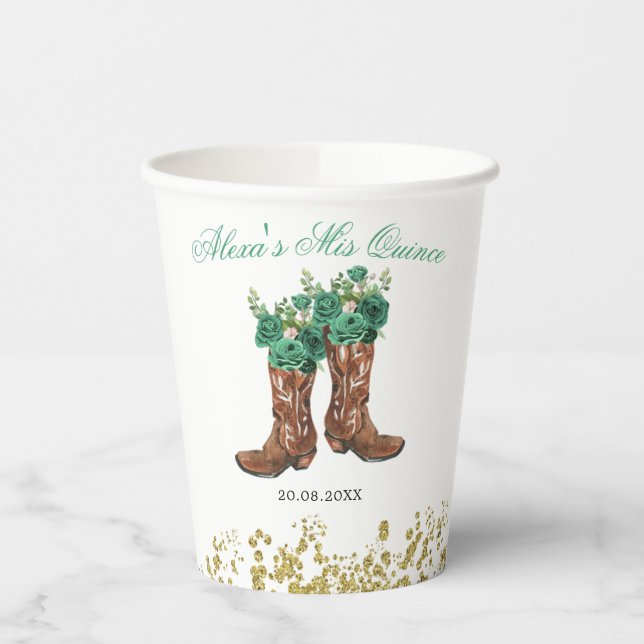 Western Green Hunter Charra Mis Quince Paper Cup (Left)