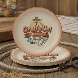 Western Grubs Up Family Reunion ID1318 Paper Plate