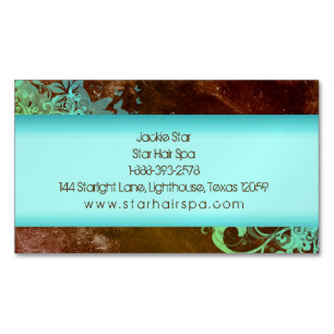 Western Grunge Vintage Beauty Floral Fashion Hair Magnetic Business Card