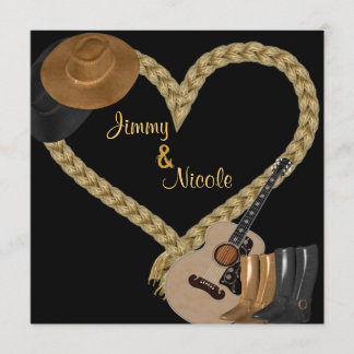 WESTERN GUITAR WEDDING INVITATION