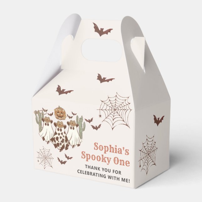 Western Halloween Cactus Birthday Party Favor Box (Front Side)