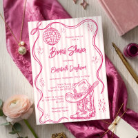 Western Hand Drawn Cowgirl Disco Bridal Shower