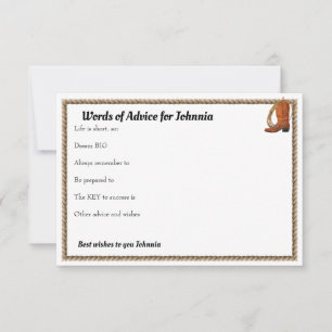 Western Hat and Lariat graduate advice Card