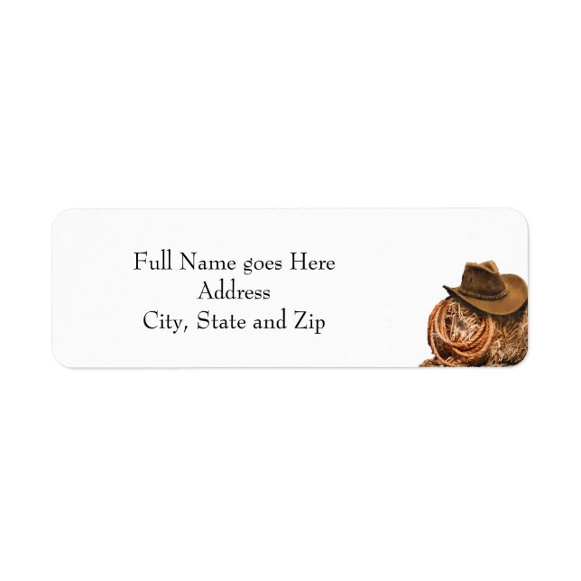 Western Hat and Lasso Graduation return address (Front)