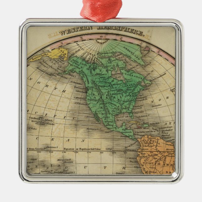 Western Hemisphere 16 Metal Ornament (Front)