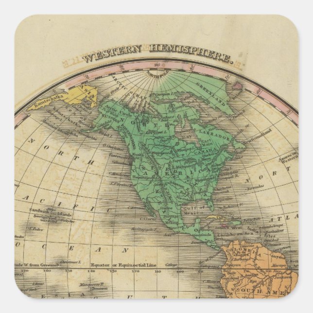 Western Hemisphere 16 Square Sticker (Front)