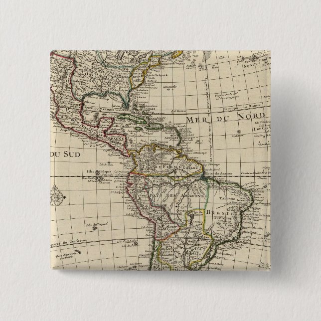 Western Hemisphere 2 Inch Square Button (Front)