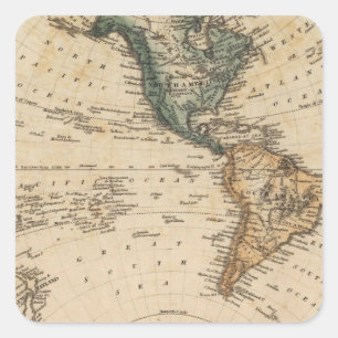 Western Hemisphere 5 Square Sticker