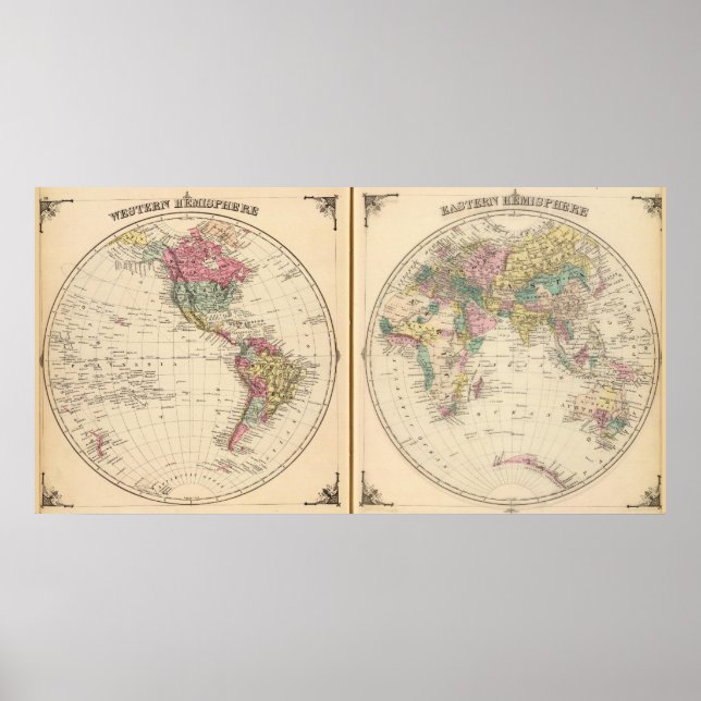 Western Hemisphere and Eastern Hemisphere Poster (Front)