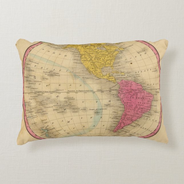 Western Hemisphere Decorative Pillow (Front)