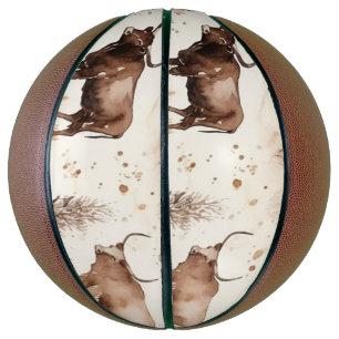 Western Highland Cows Cowboy   Basketball