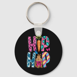Western Hip Hop Bunny And Carrot Happy Easter Day Keychain