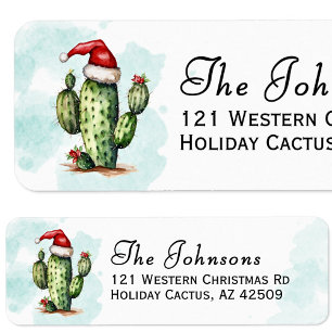 Western Holiday Cactus Christmas Return Address