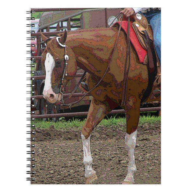 Western Horse Cartoon Effect Notebook (Front)