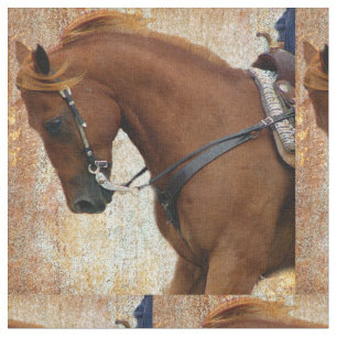 Western Horse Grunge Fabric