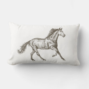 Western Horse Horseshoe Equestrian Pony Cowgirl Lumbar Pillow