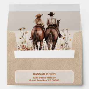 Western Horse Lovers Save the Date Envelope