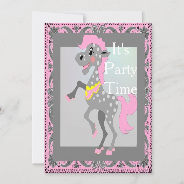 Western Horse Party Birthday Invitation (Front)