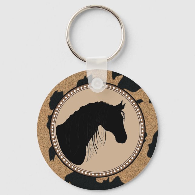 Western Horse Silhouette Keychain (Front)
