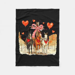 Western Horse Valentine Funny Western Valentines D Fleece Blanket