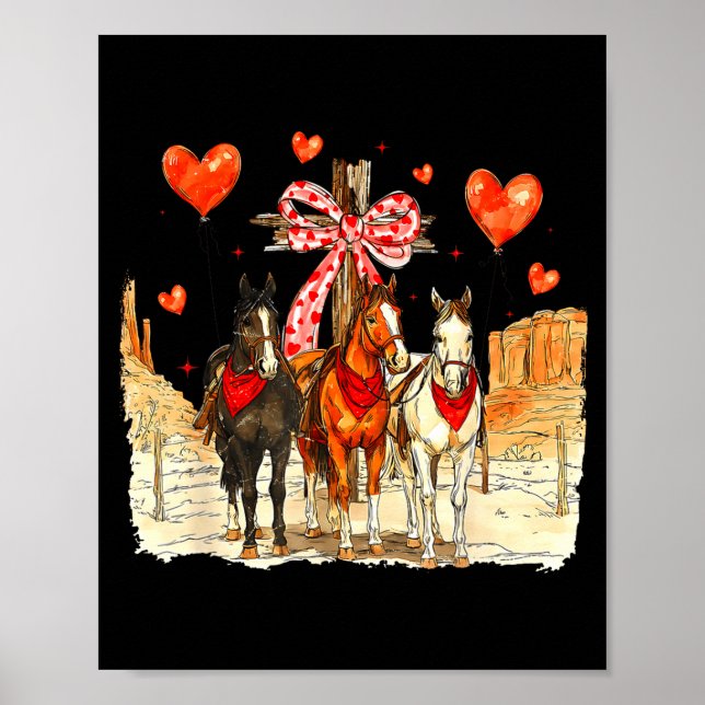 Western Horse Valentine Funny Western Valentines D Poster (Front)