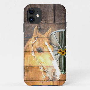 Western Horse Wagon Wheel Horseshoe Cowboy Boots iPhone 11 Case