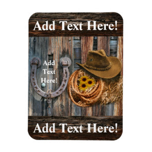 Western Horseshoe Cowboy Hat Lasso Magnet