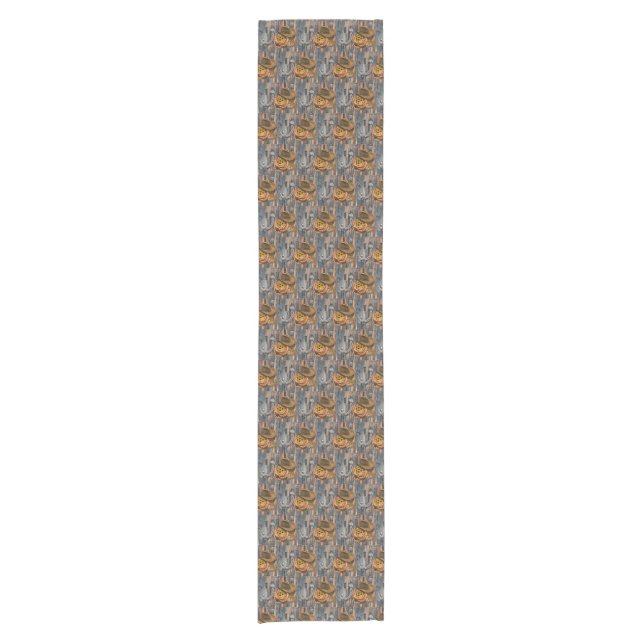 Western Horseshoe Cowboy Hat Lasso Short Table Runner (Front)