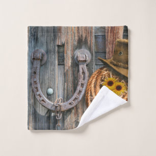 Western Horseshoe Cowboy Hat Lasso Wash Cloth