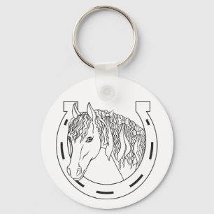 Western Horseshoe Equestrian Gift Cute Horse Keychain