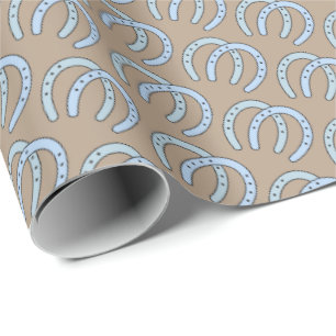 Western Horseshoe Horse Theme Gift Wrapping Paper